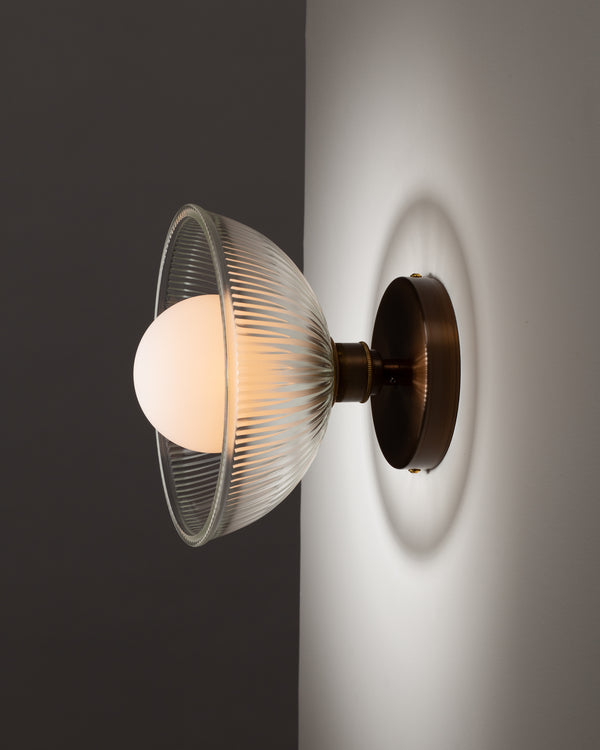 Lights Of London Holophane Dome Sphere Bronze Wall Light