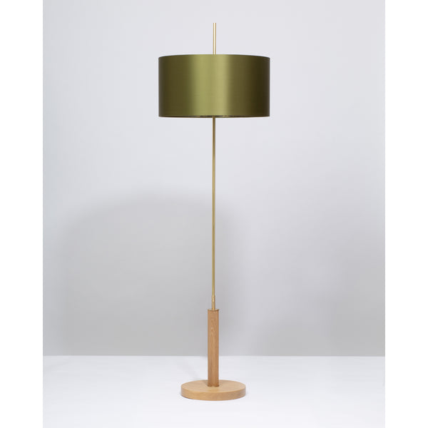 Lights Of London AVOCADO SATIN SILK OAK FLOOR LAMP