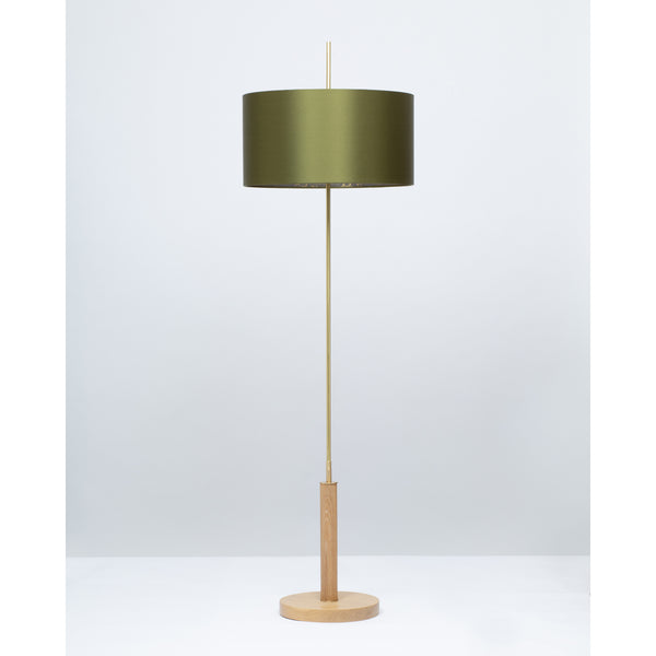 lights of london AVOCADO SATIN SILK OAK FLOOR LAMP