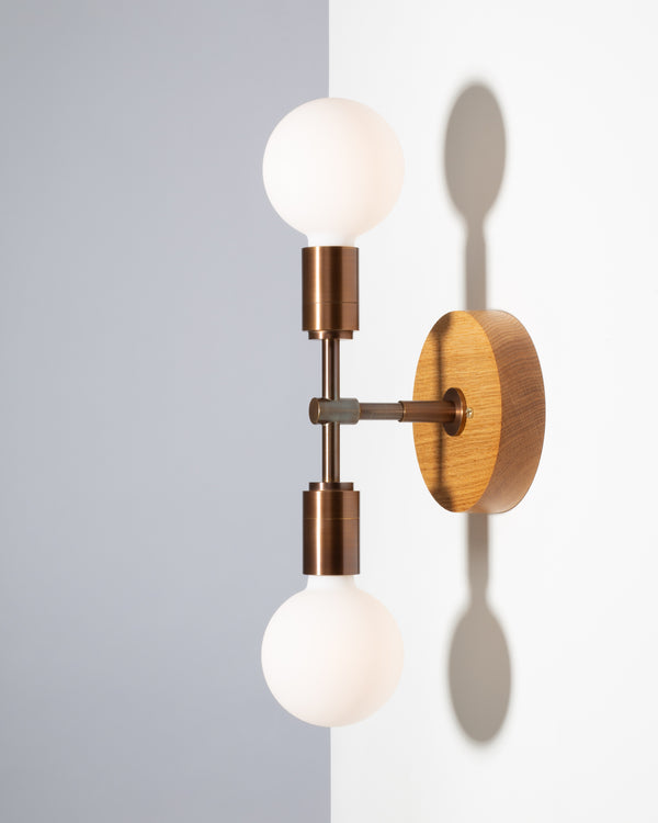 Lights Of London Double Sphere Bronze Oak Mount