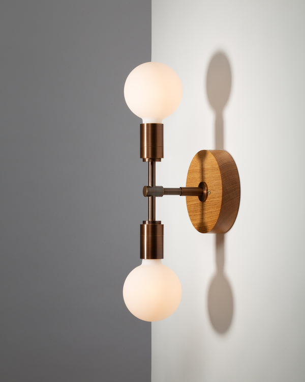 Lights Of London Double Sphere Bronze Oak Mount