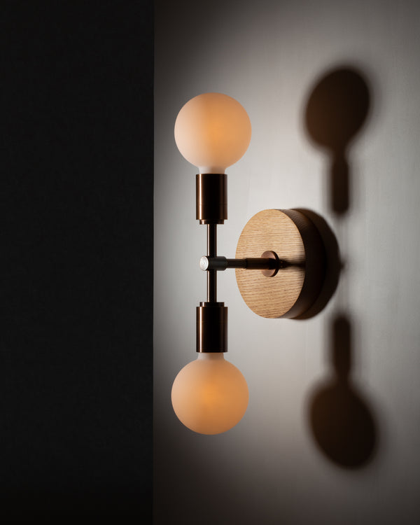 Lights Of London Double Sphere Bronze Oak Mount