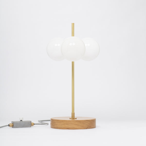 lights of london Opal Globe Oak Table Lamp