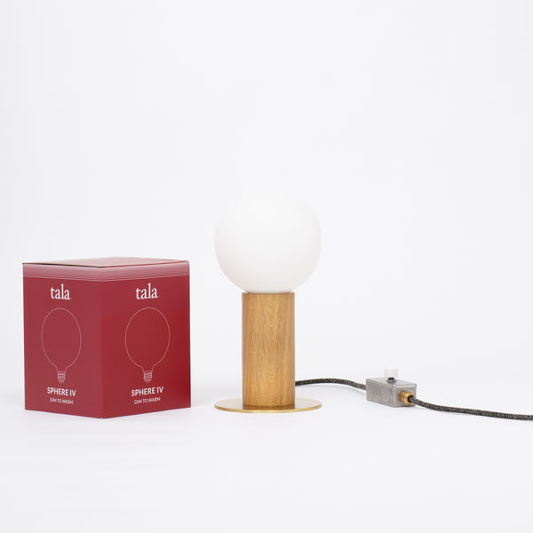 Lights Of London Oak Sphere IV Dim To Warm Table Lamp