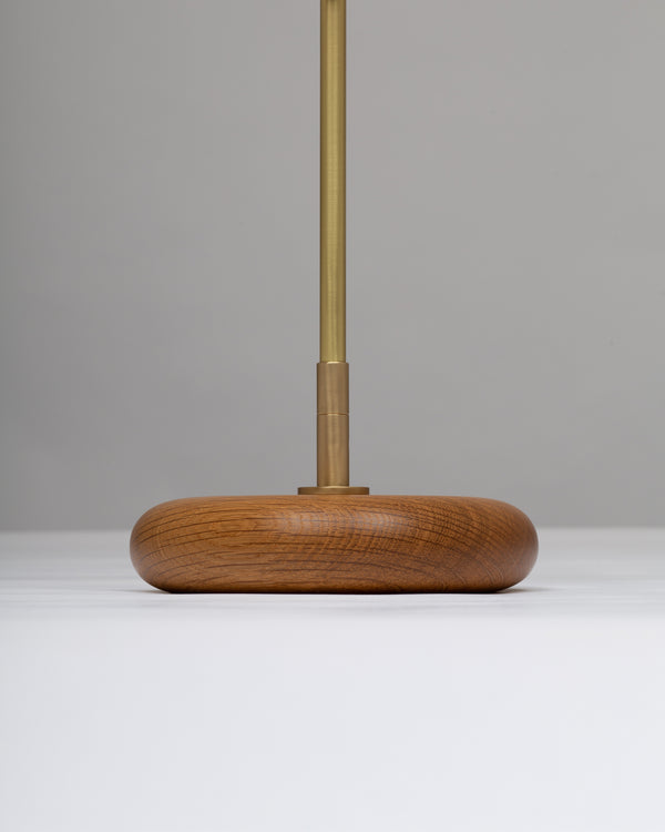 Lights Of London Pebble Smoked Oak Disc Sphere Table Lamp