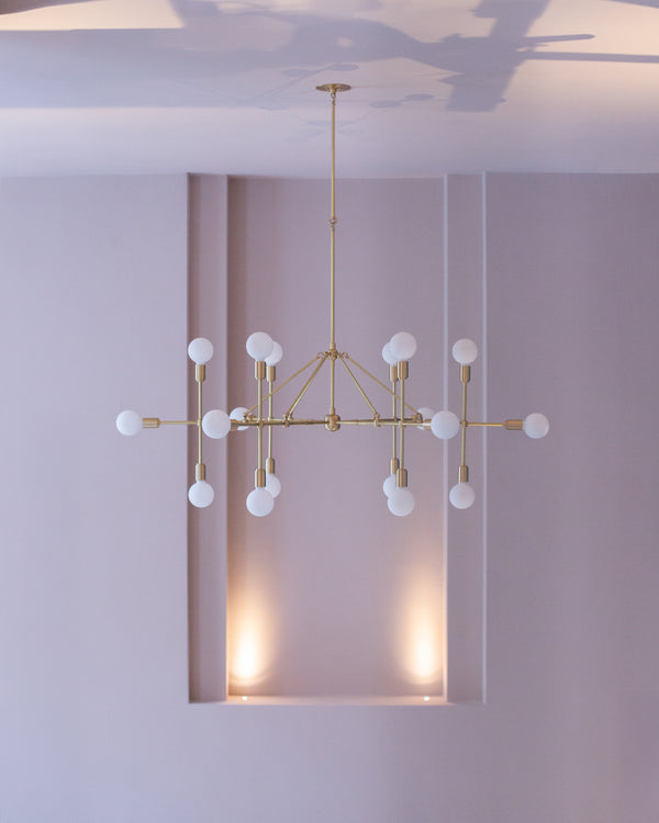 Lights Of London Six Arm Eighteen Sphere Lobby Chandelier