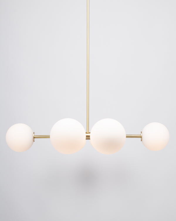 Lights Of London Six Matte Sphere Articulating Satin Brass Pendant