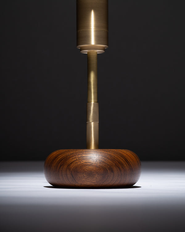 Lights Of London Walnut Mini Pebble Disc Sphere Table Lamp