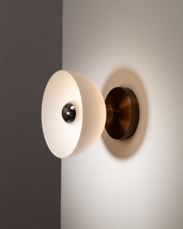 Lights Of London White Dome Silver Mirror Wall Light