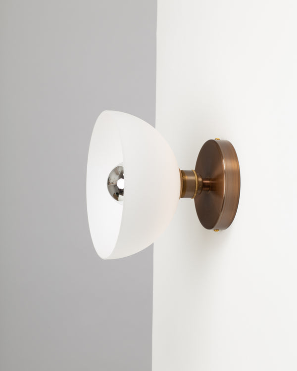 Lights Of London White Dome Silver Mirror Wall Light