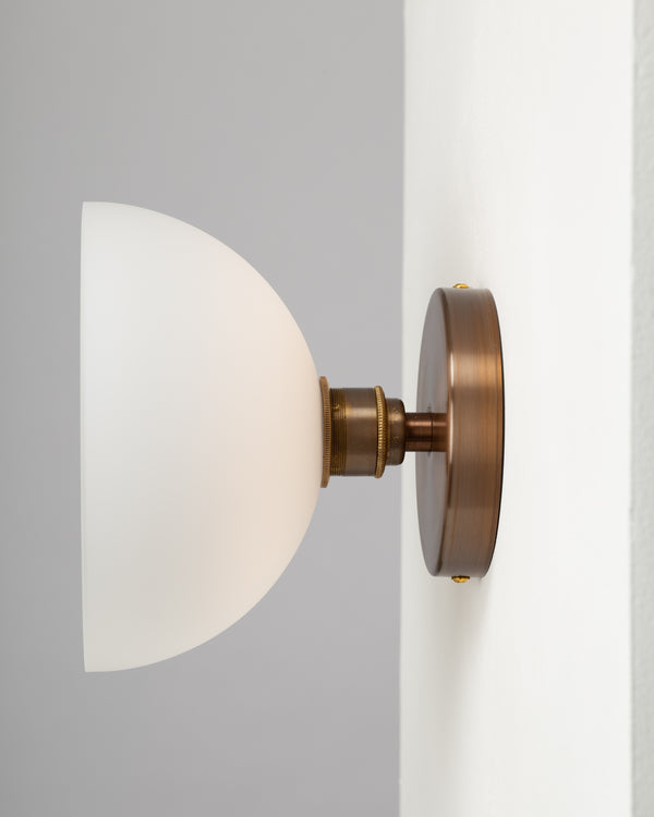 Lights Of London White Dome Silver Mirror Wall Light