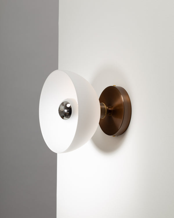 lights of london White Dome Silver Mirror Wall Light