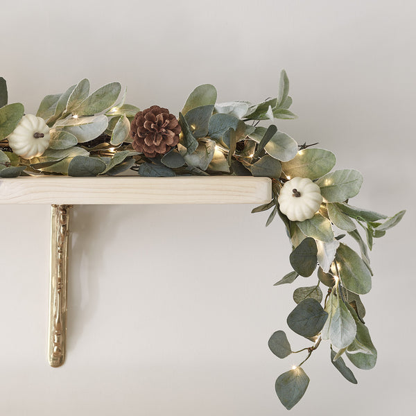 lights4fun 1.5m Pumpkin & Pinecone Autumn Garland Micro Light Bundle