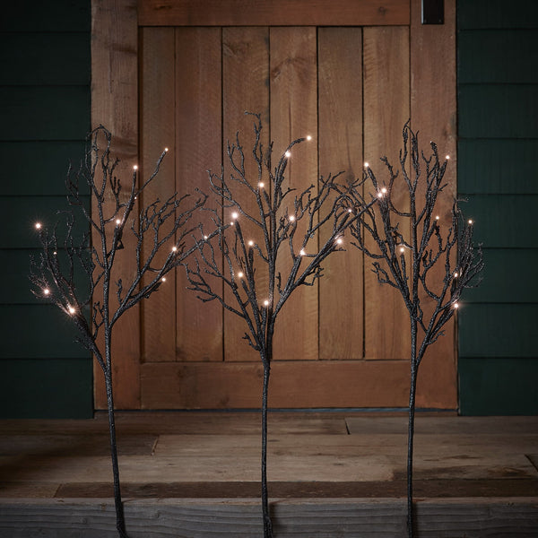 Lights4fun 3 Black Branch Halloween Garden Stake Lights