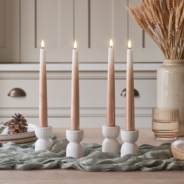 lights4fun 4 Bronze Ombre TruGlow® Remote Control LED Taper Candles