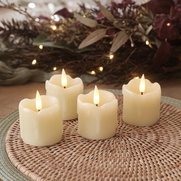 lights4fun 4 TruGlow® Dripping Wax LED Votive Candles