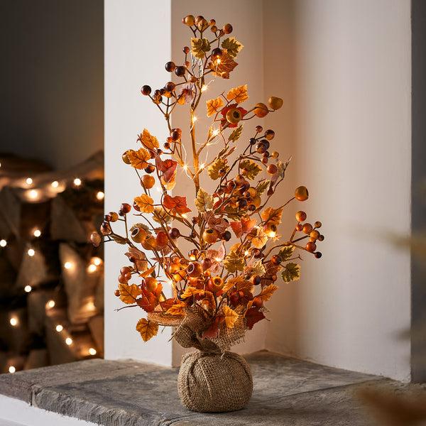 Lights4fun 50cm Autumn Twig Tree Micro Light Bundle