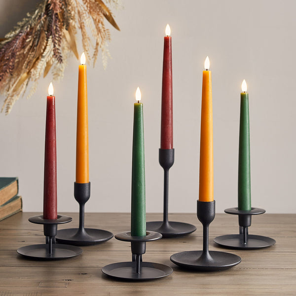Lights4fun 6 TruGlow® Autumnal Remote Controlled LED Taper Candles