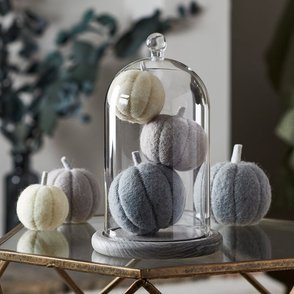 lights4fun Bell Jar & Pumpkin Felt Autumn Decoration Bundle
