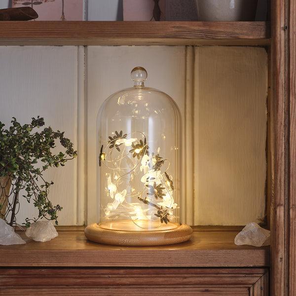 Lights4fun Glass Dome With Ghost & Spider LED Micro Lights