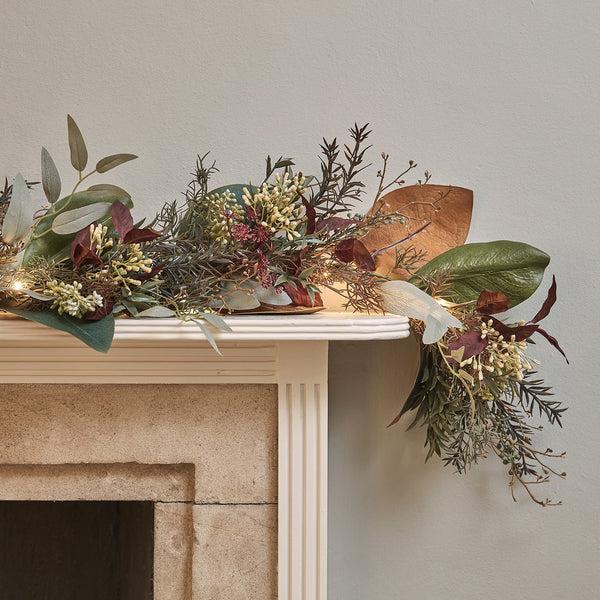 Lights4fun 1.5m Pre Lit Autumn & Christmas Garland
