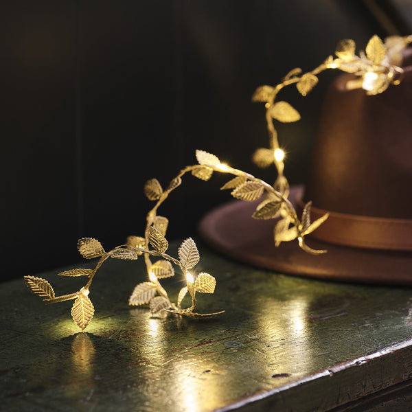 lights4fun 1.8m Golden Leaf Micro LED Garland