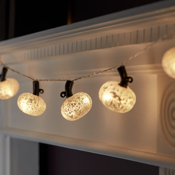 Lights4fun 10 Antique Silver Pumpkin Fairy Lights