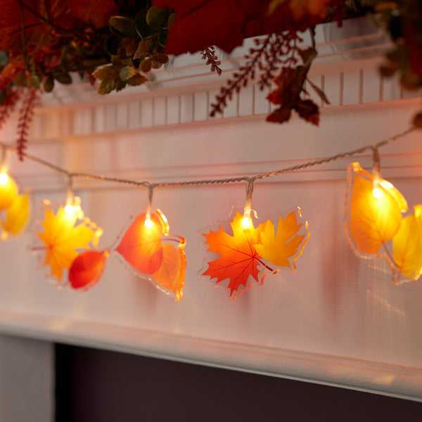 lights4fun 12 Autumn Leaf Fairy Lights