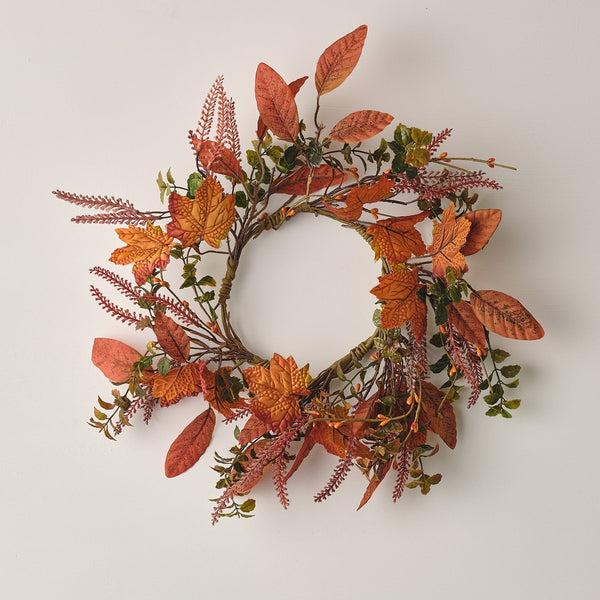 lights4fun 40cm Autumn Maple Leaf Wreath