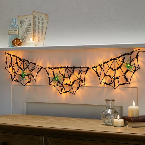 Lights4fun 90cm Spider Web Battery Light