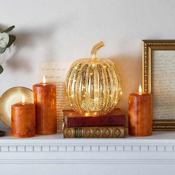 Lights4fun Autumn Candle & Light Up Pumpkin Bundle
