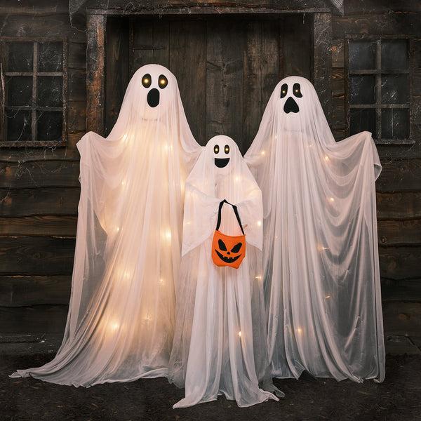 lights4fun Ghost Family LED Halloween Decoration