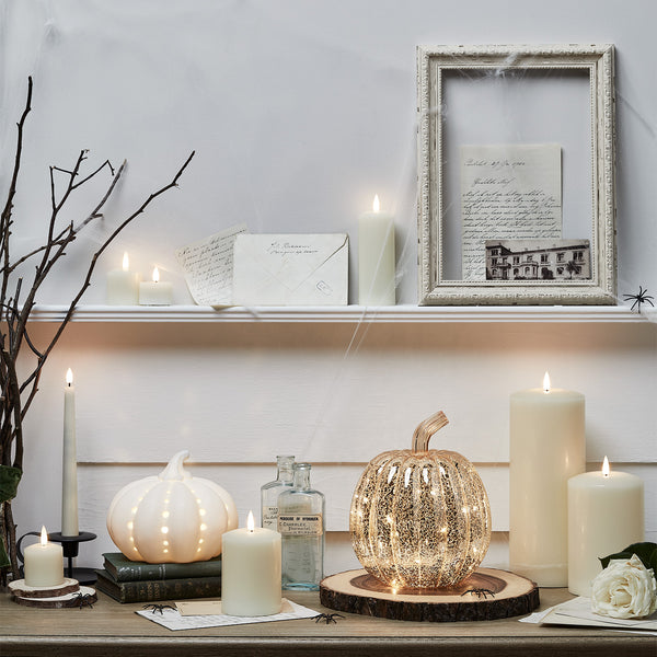 lights4fun Halloween Neutral Pumpkin & Candle Bundle