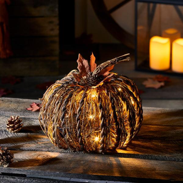 Lights4fun Rattan LED Pumpkin