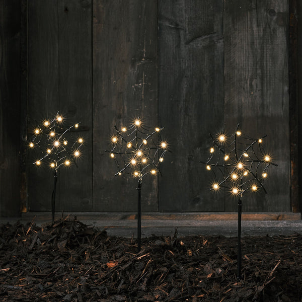 lights4fun Set of 3 Spider Web LED Stake Lights