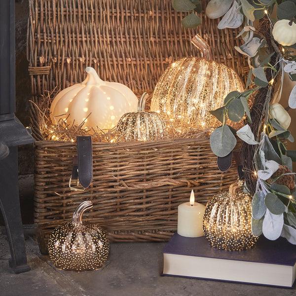 lights4fun Set of 5 Light Up Pumpkin Decorations