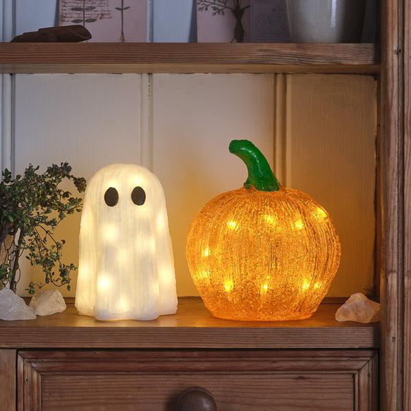 Lights4fun Mini Ghost & Pumpkin Light Up Halloween Decorations
