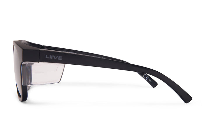Liive Crafter Safety - Polarised Matt Black Clear Blinker