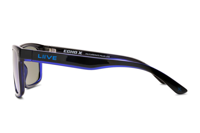 Liive Echo - Mirror Polarised Matt Black / Blue