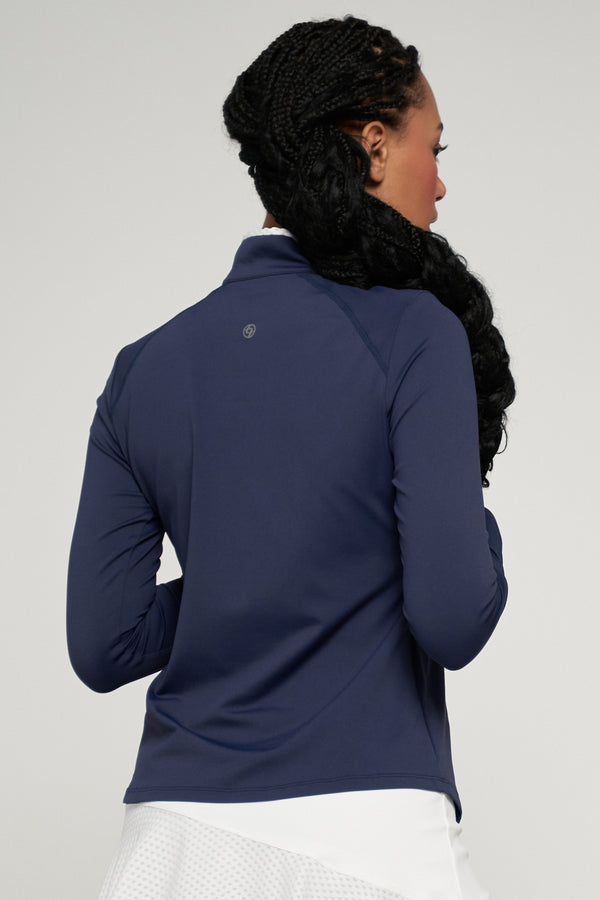 Lija Angle Top - Dark Navy/White