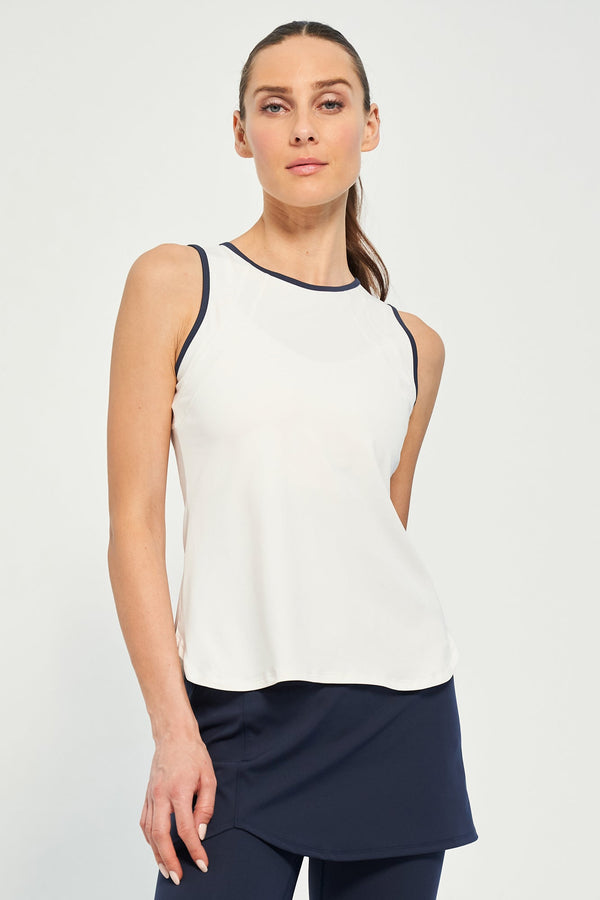 lija Bea Tank - White/Dark Navy