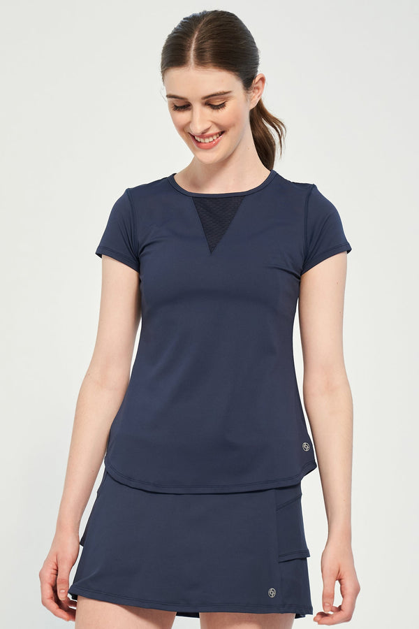 lija Deep V Tee - Dark Navy