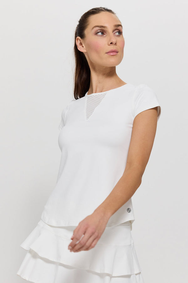 lija Deep V Tee - White
