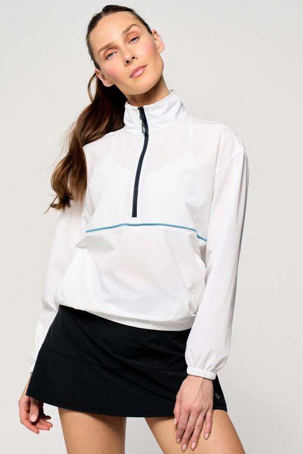 lija Edge Jacket - White/Black/Dusty Blue