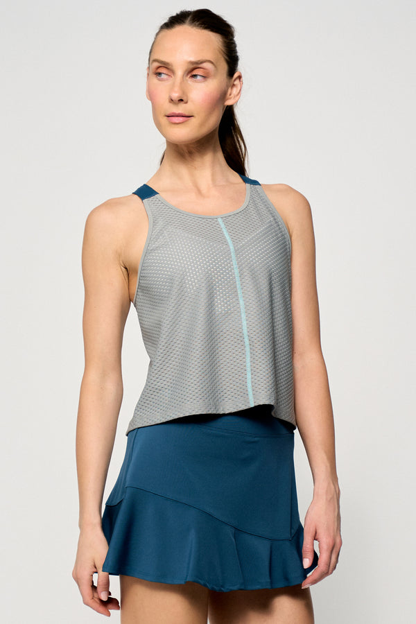 lija Hurdle Tank - Willow/Peacock/Pastel Blue