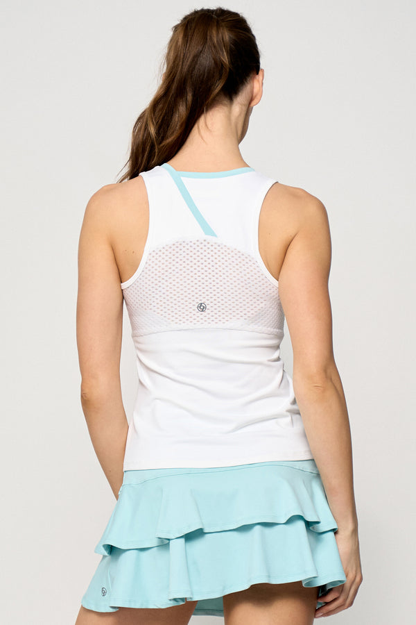 Lija Peek Tank - White/Pastel Blue