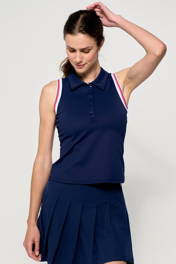 lija Slice Polo - Marine/Raspberry/Arctic/White