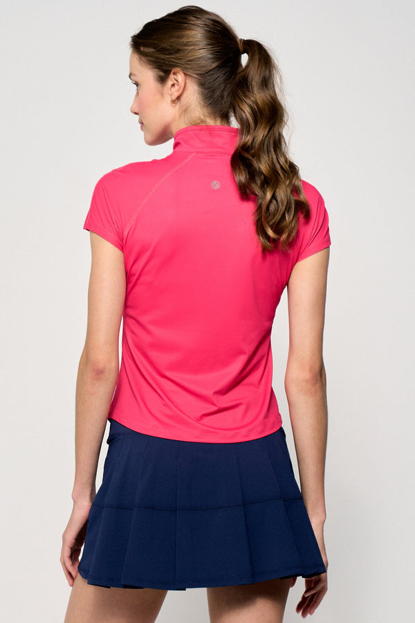 Lija Sly Zip Mock - UPF 50+ Raspberry