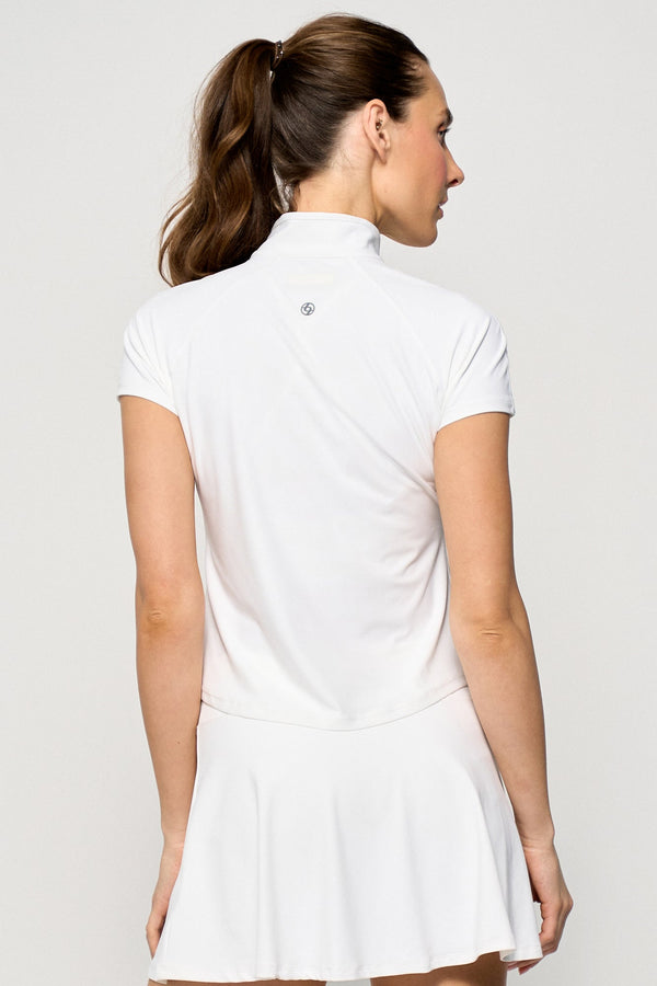 Lija Sly Zip Mock - UPF 50+ White