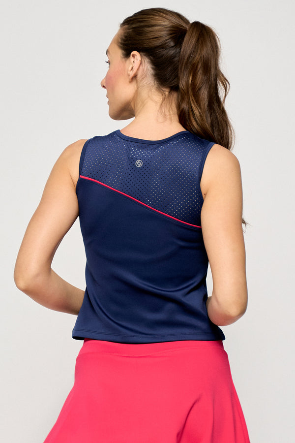 Lija Sporty Tank - Marine/Raspberry